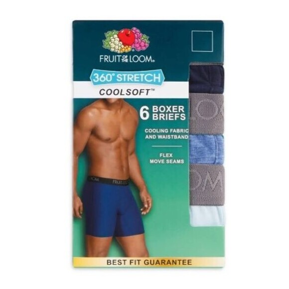 Fruit of the Loom Men's 360 Stretch Performance Boxer Briefs  NWT  6-pk  asst - Picture 1 of 10